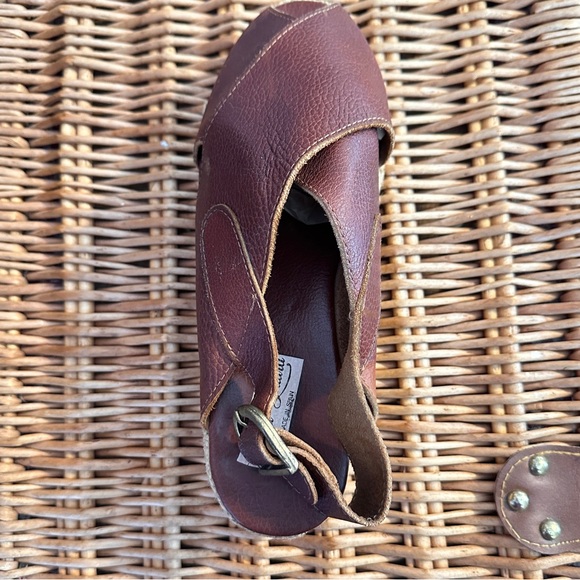 Vintage Leather Espadrilles 7.5 / 38 Platform Flats Sandals Rare Made in Spain - Picture 5 of 16